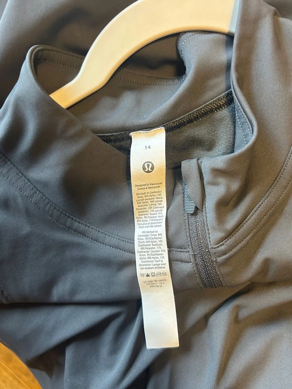 Lululemon Nulux Long-Sleeve Tennis Dress graphite gray size 14
